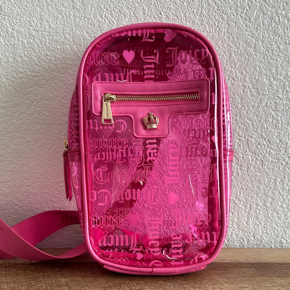 Juicy Couture Hot Clear Pink Crossbody Bag